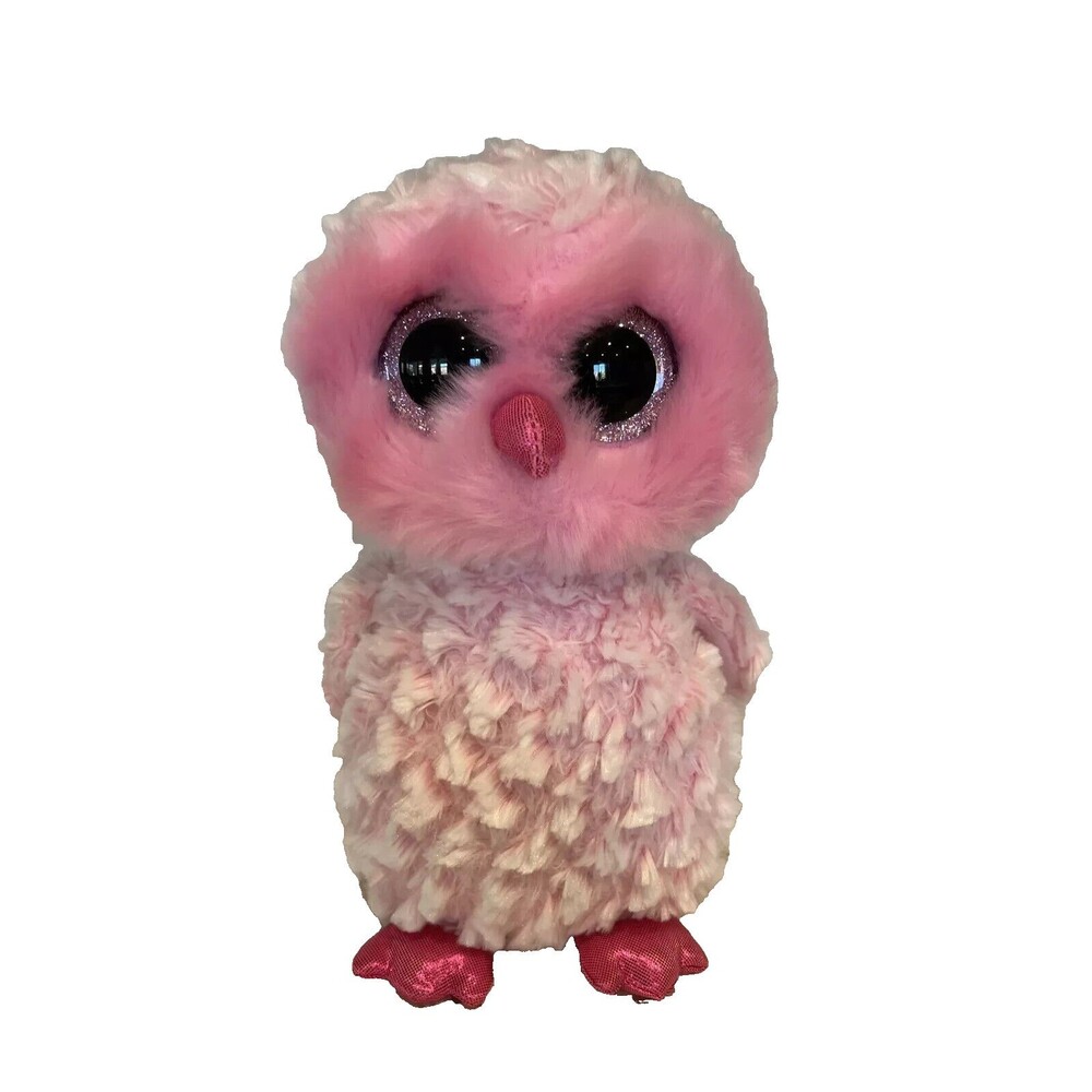 TY Beanie Boos - TWIGGY the‎ Pink Owl (Medium Size - 9 inch) MINT with No Tags